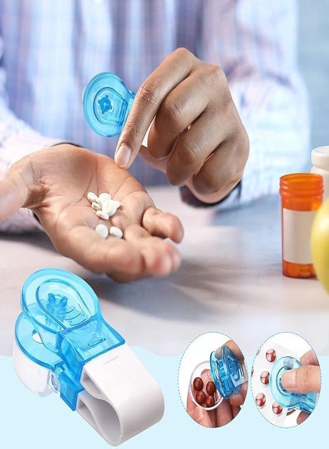 Vroxy منظم أدوية Vroxy، أداة مساعدة لفتح عبوات الأقراص مع أداة ضغط الأقراص، صندوق تخزين وتوزيع الأدوية لكبار السن (قطعة واحدة) - Image 4